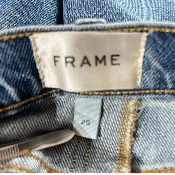 FRAME DENIM WOMENS SIZE 25 DECONSTRUCTED JEAN SKIRT BLUE NEW - Picture 11 of 13